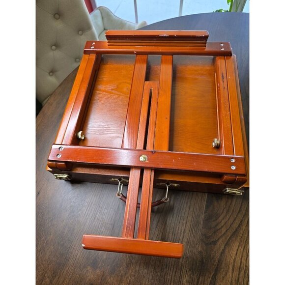 Wooden Art Set With Pencils Paints & Palette Knife In Portable Artist Case - Picture 1 of 16